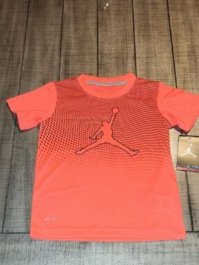 NWT Nike Boys' Coral/Black Jumpman Dri-FIT Tee